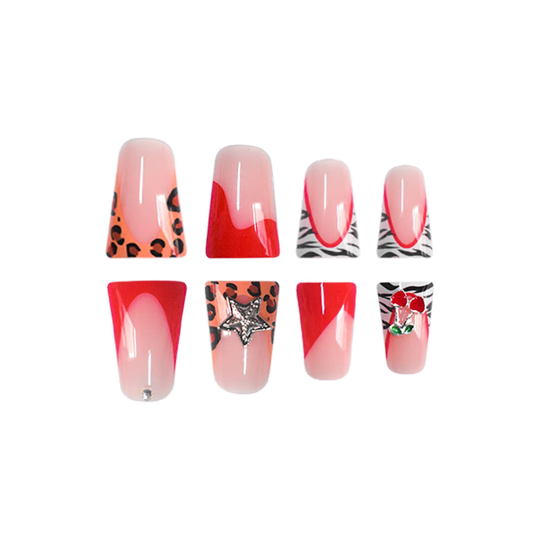 Artistic Press-On Nail Set with Unique Accents Kalsten
