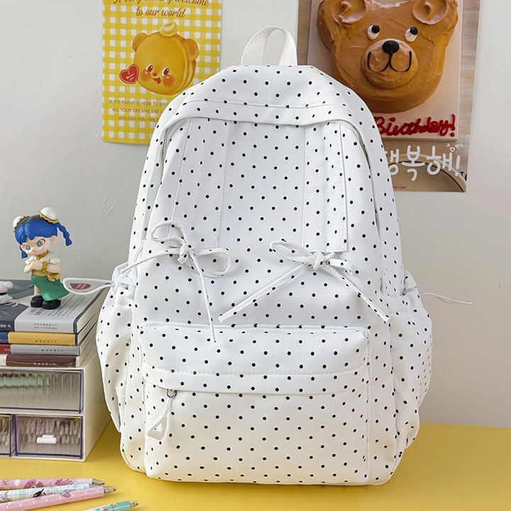 Stylish Polka Dot Patterned School Backpack Kalsten