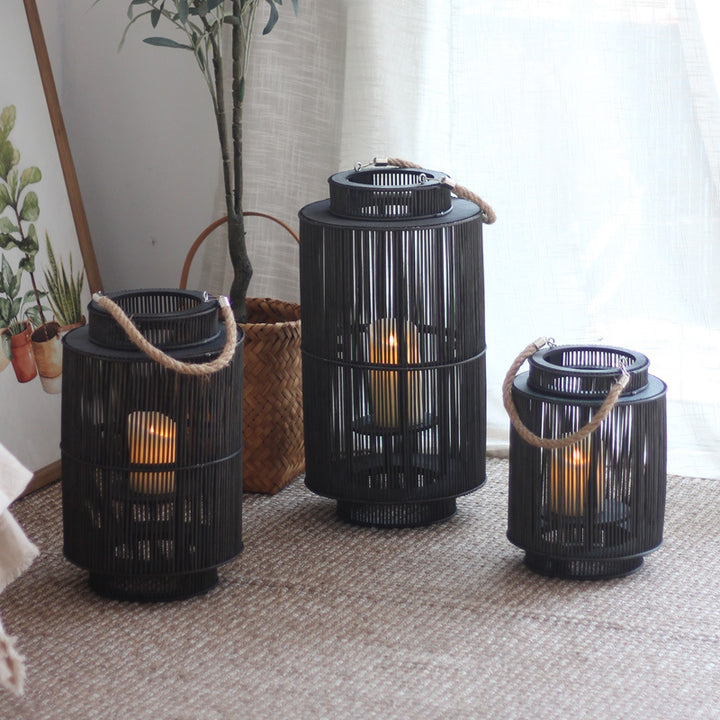 Decorative lantern made of woven material Kalsten