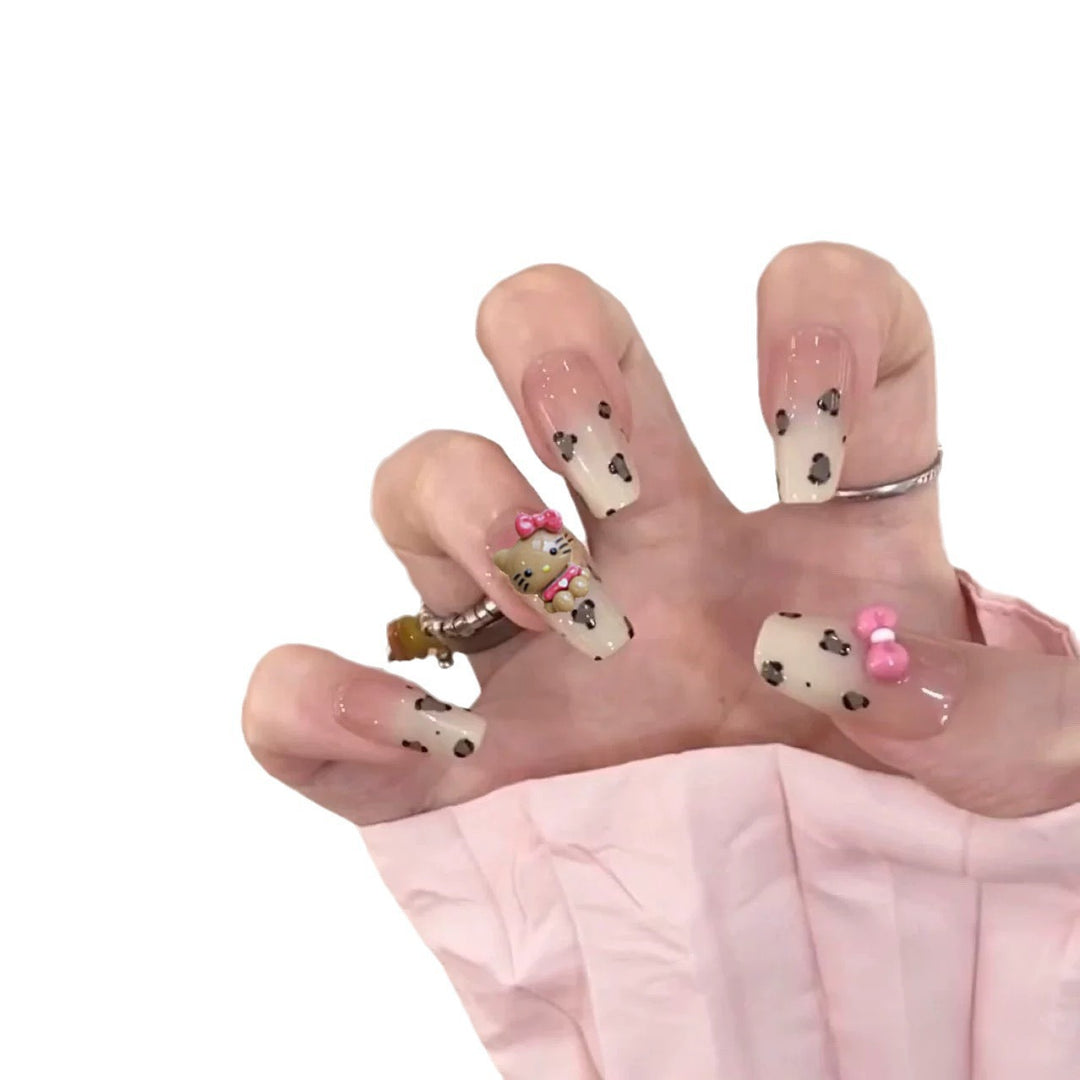 Playful art false nails with cute animal motifs Kalsten