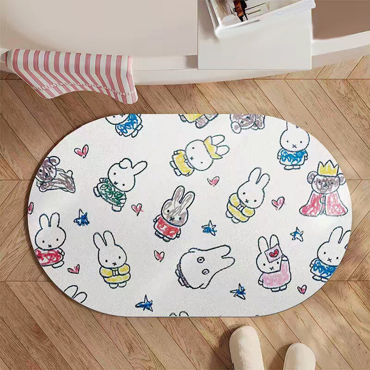 Playful Cartoon-Themed Bath Mat