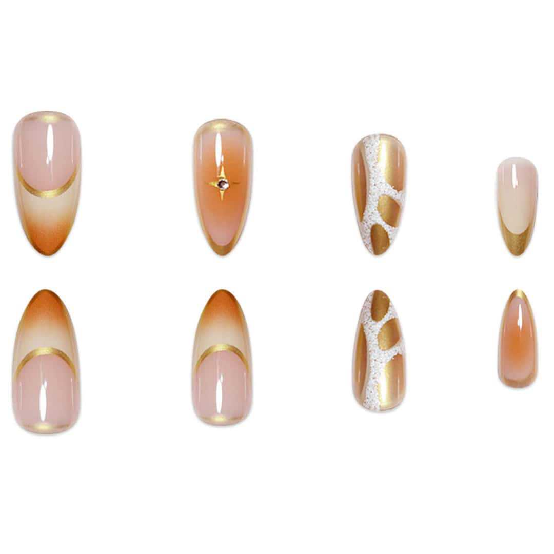 Premium Stiletto Nail Extensions with Artistic Design Kalsten