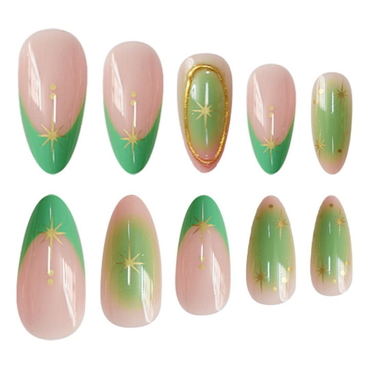 Artistic Press-On Nail Set with Star Accents Kalsten