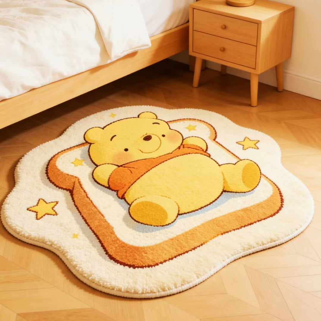 Cute Cartoon Bear-Themed Plush Area Rug