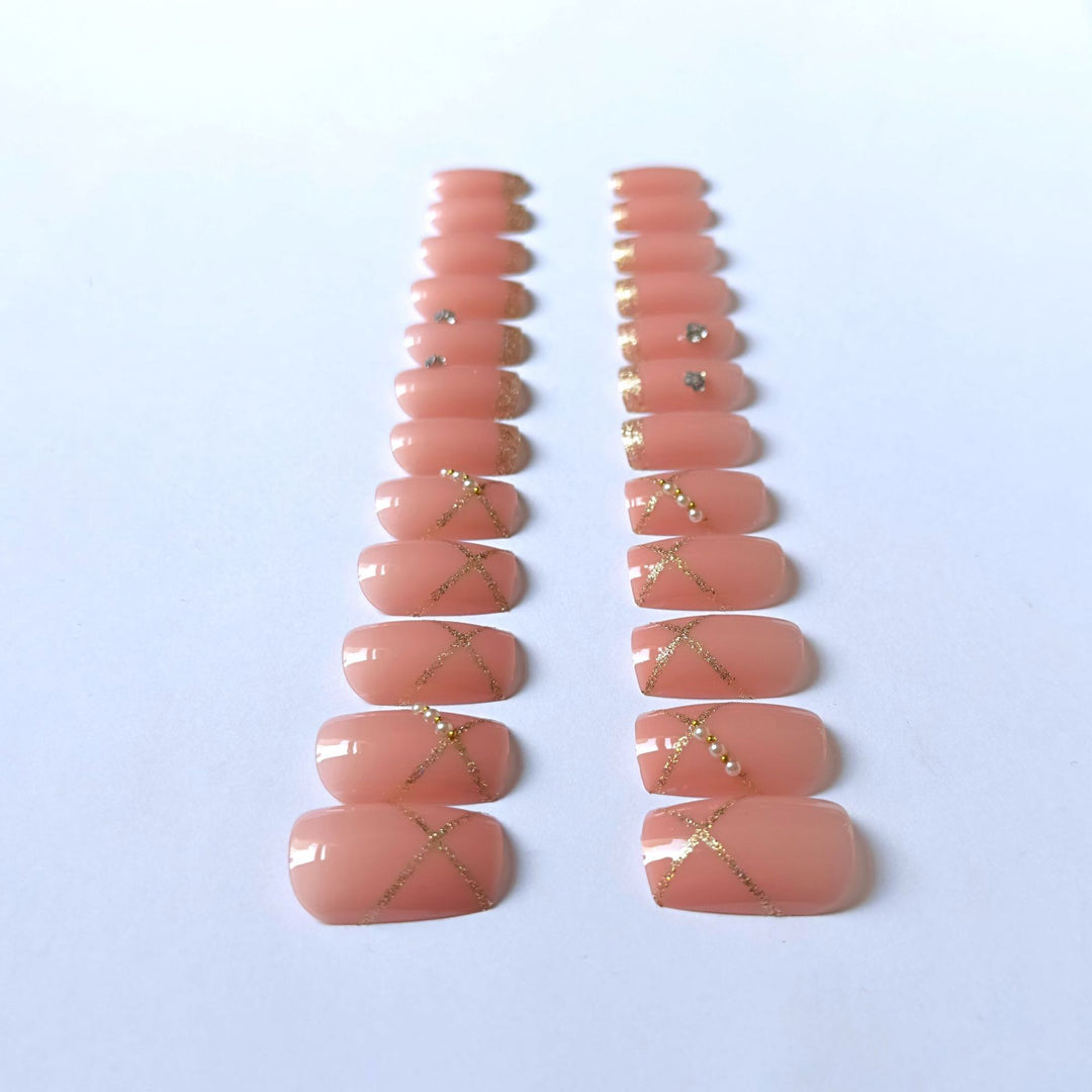 Elegant Rhinestone Decorated Nail Art
