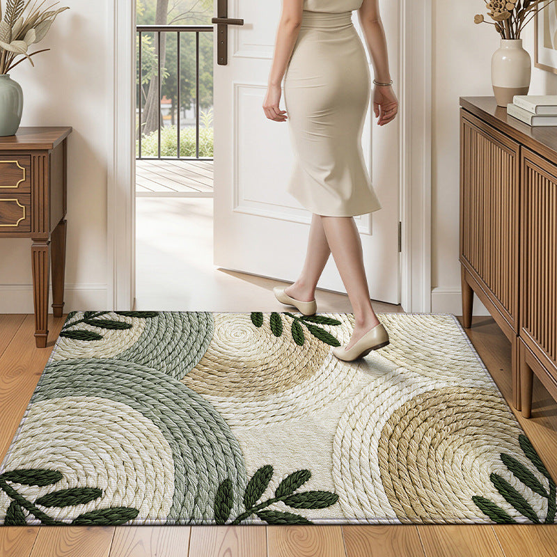 Textured Leaf Print Entrance Mat Kalsten