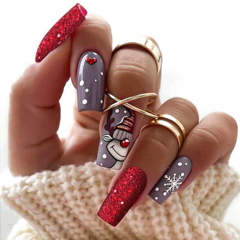 Festive Holiday-Themed Press-On Nail Set Kalsten