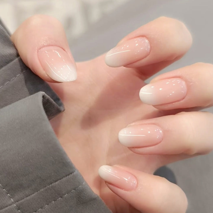 Elegant Gel Nail Extensions in Modern French Tip Design Kalsten