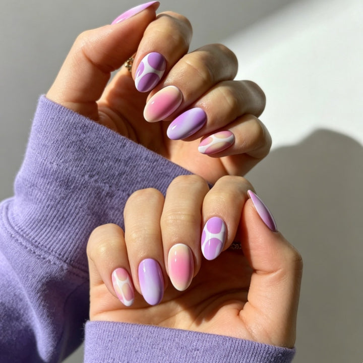 Artificial nails with floral gradient Kalsten