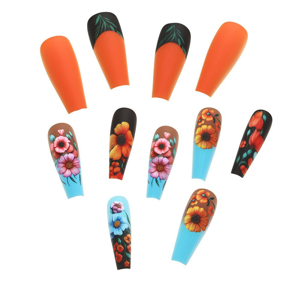 Art Nail Set with Floral Patterns Kalsten