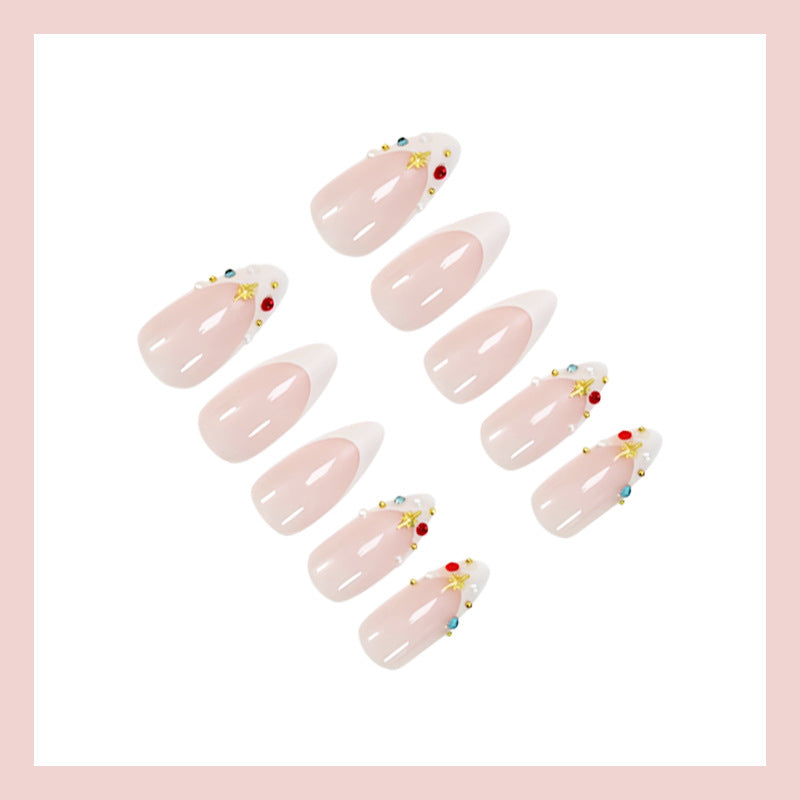 Acrylic nail set with glamorous embellishments and elegant accents Kalsten