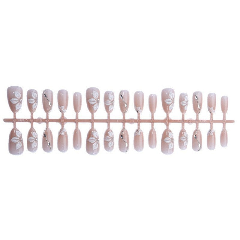 Acrylic nail set with elegant flower and glitter elements Kalsten