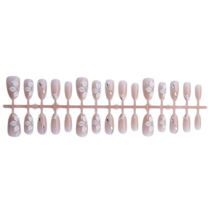 Acrylic nail set with elegant flower and glitter elements Kalsten
