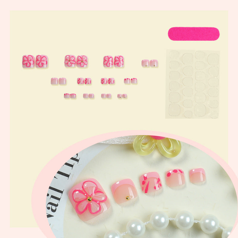 Acrylic nail set with playful flower designs Kalsten