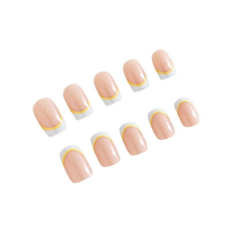 Nail art set with creative floral designs and elegant French finish Kalsten