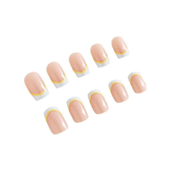 Nail art set with creative floral designs and elegant French finish Kalsten