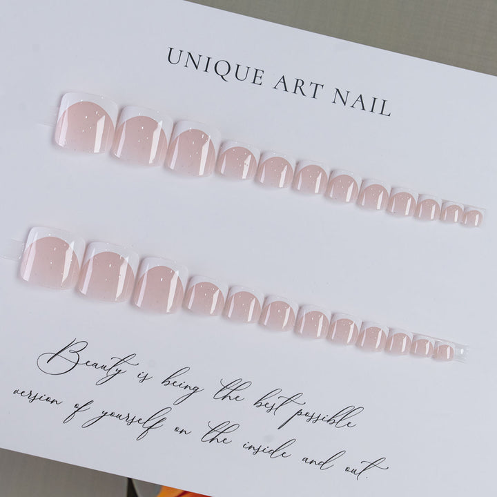 Elegant French Tip Press-On Toenails