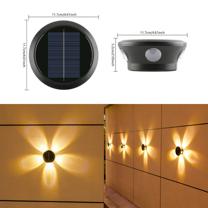 Outdoor Solar Wall Light Multi-Beam LED Decorative Accent Kalsten
