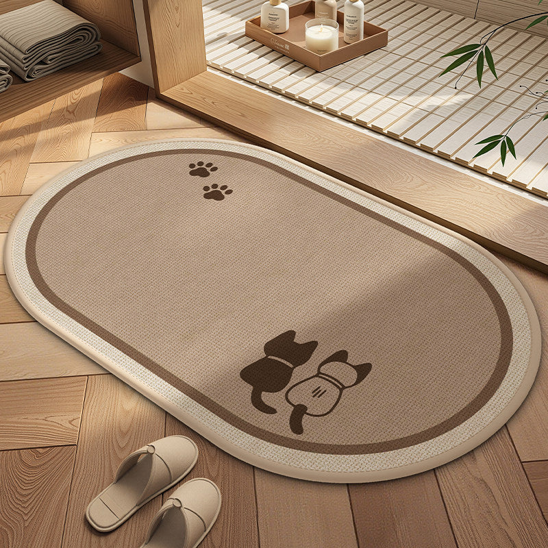 Decorative Cat-Themed Bathroom Mat for Home