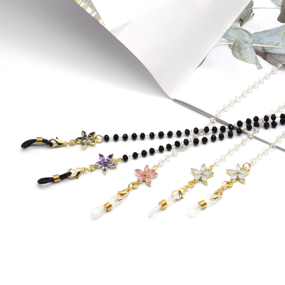 Elegant Floral-Accented Eyewear Chain Kalsten