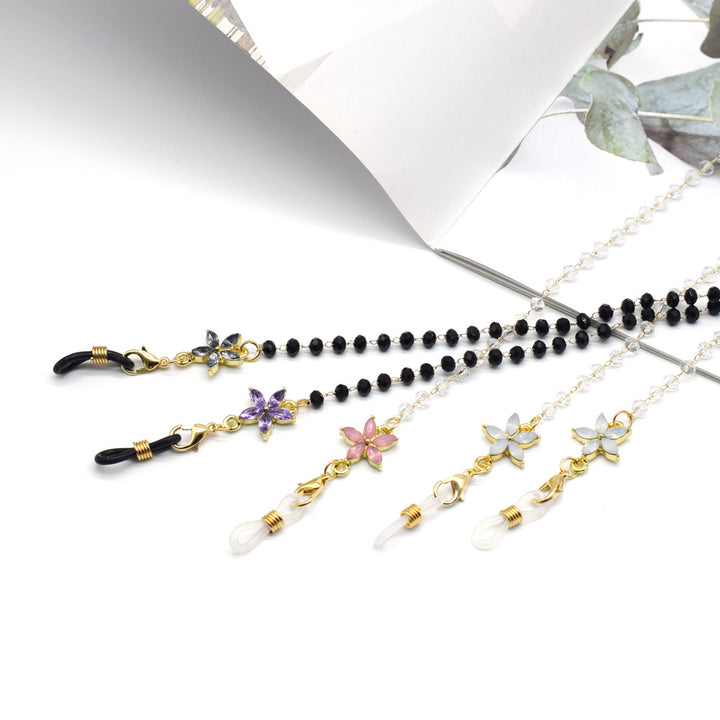 Elegant Floral-Accented Eyewear Chain Kalsten