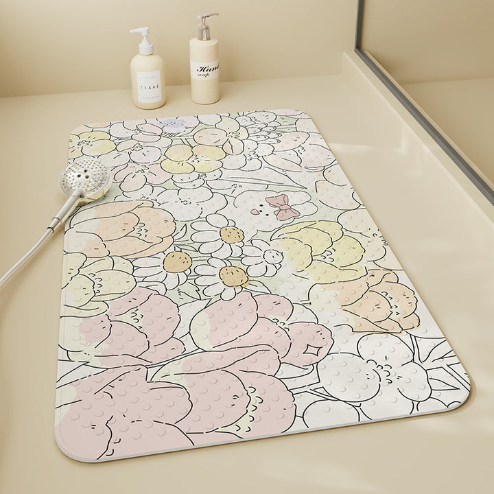 Floral Pattern Bath Mat Kalsten