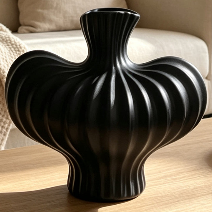 Sculpted Ribbed Decorative Vase Kalsten