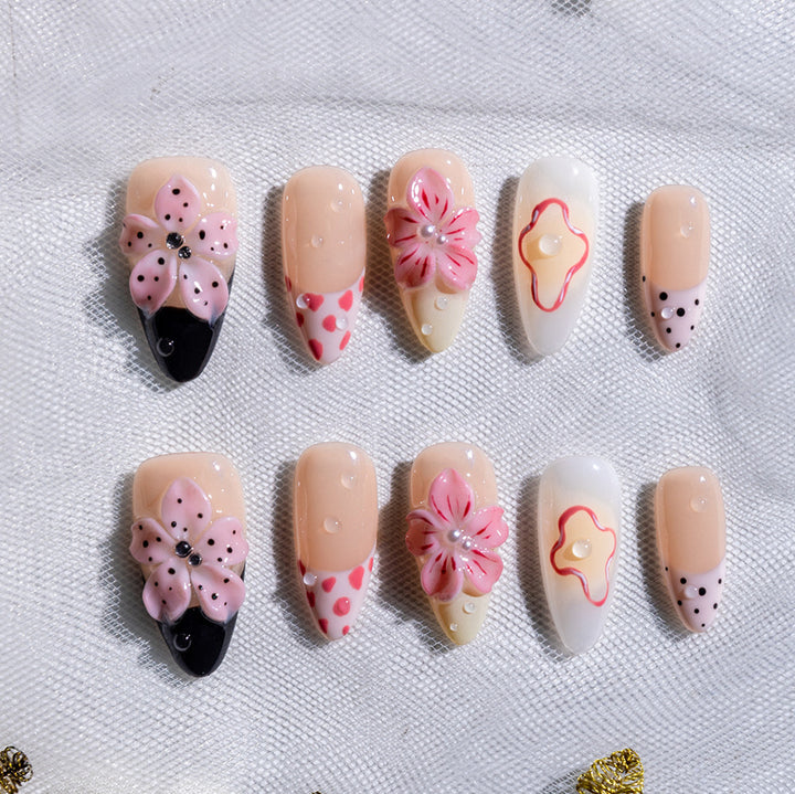 Floral Decorative Press-On Nail Kit