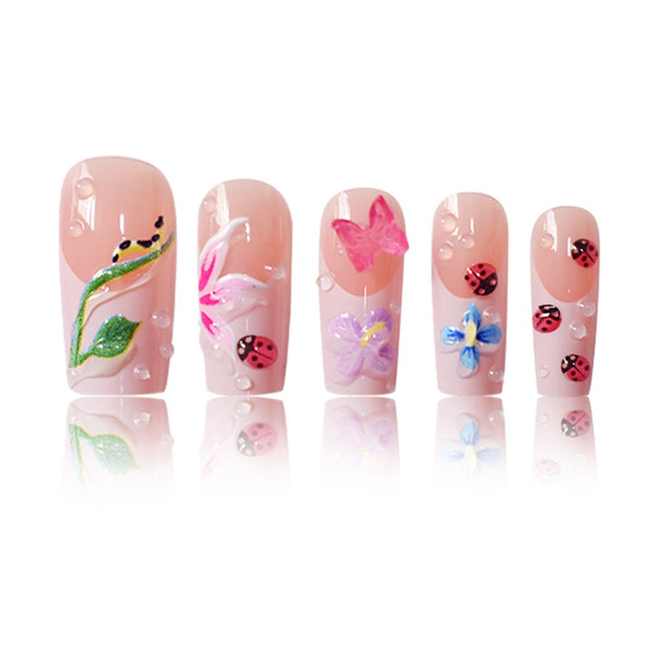 Floral Raised 3D Press-On Nail Set Kalsten