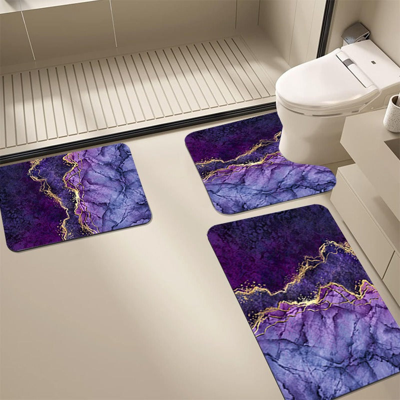 Abstract Bathroom Mat Set