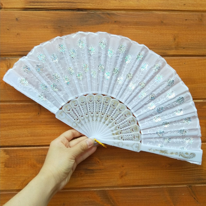 Women's high-quality lace fan with artistic floral motifs Kalsten