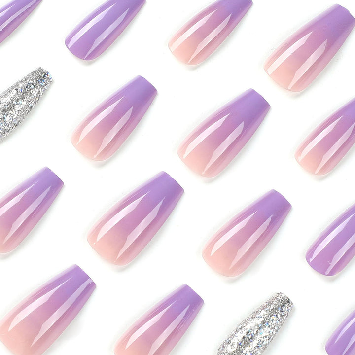 Artistic Nail Extensions with Glitter Design Kalsten