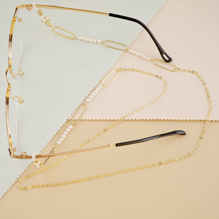 Elegant Pearl and Link Eyewear Chain Kalsten