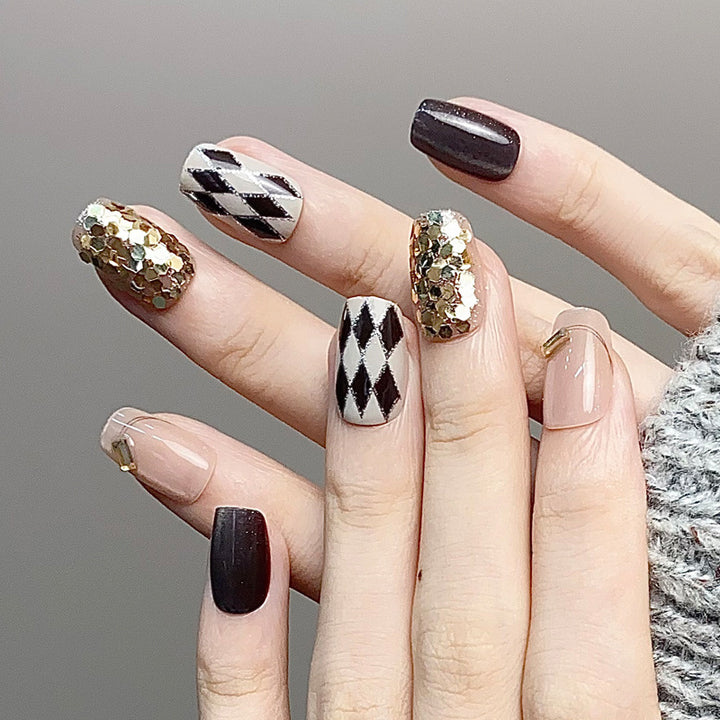 Stylish Press-On Nail Tips with Leopard Design Kalsten
