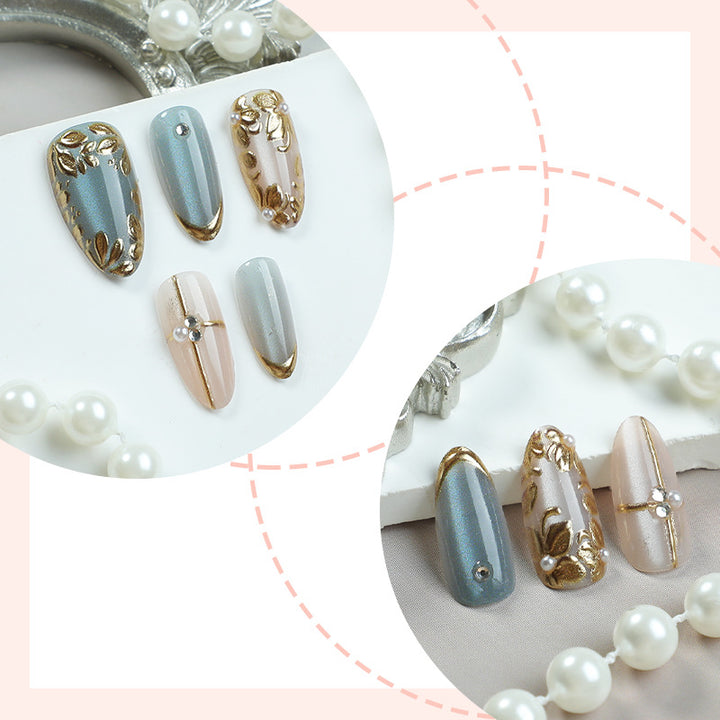 Decorative Press-On Nail Collection with Floral Accents kalsten