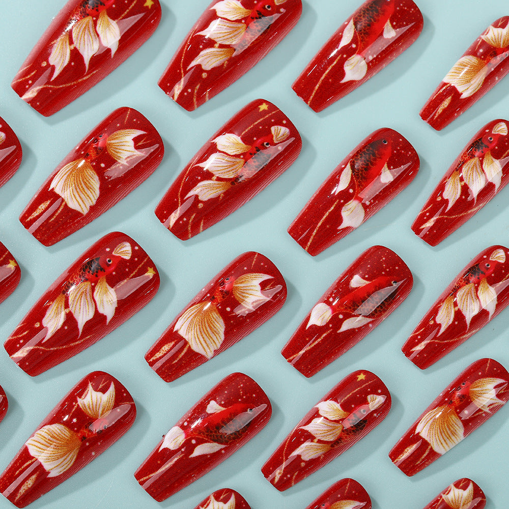 Artificial nail tips with floral accents Kalsten