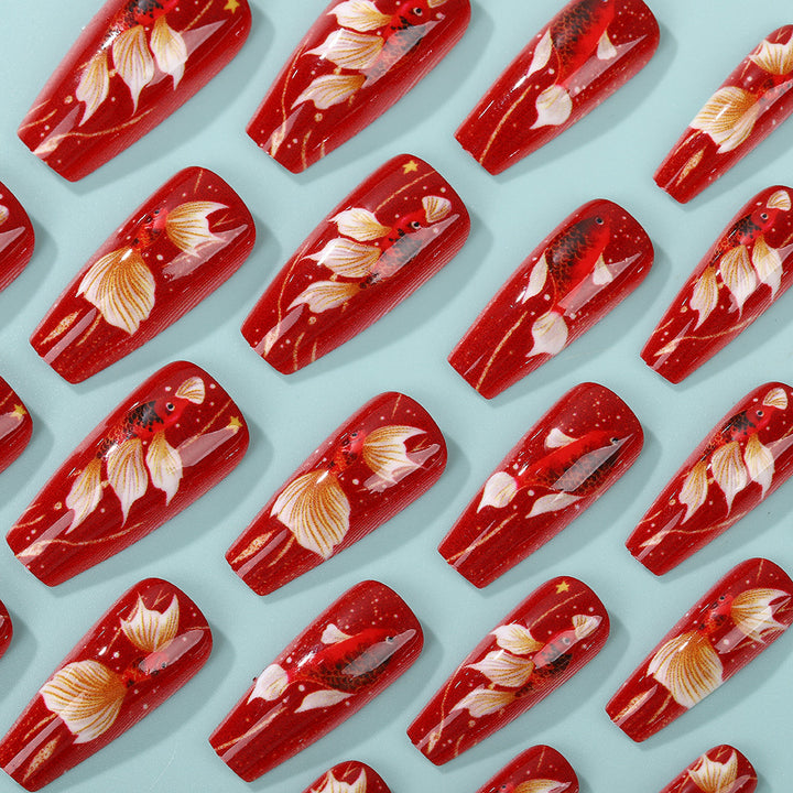 Artificial nail tips with floral accents Kalsten