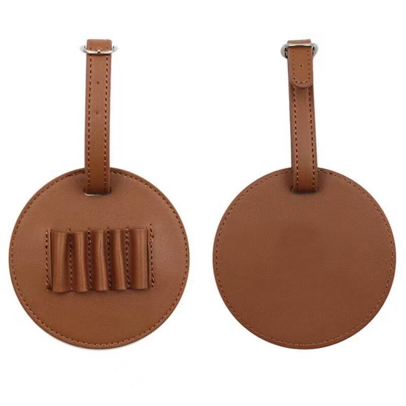 Round Leather Luggage Tag