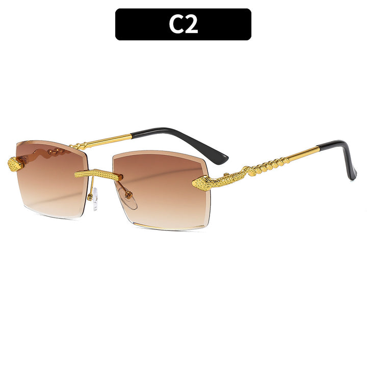 Fashionable Snake-Detail Shield Sunglasses