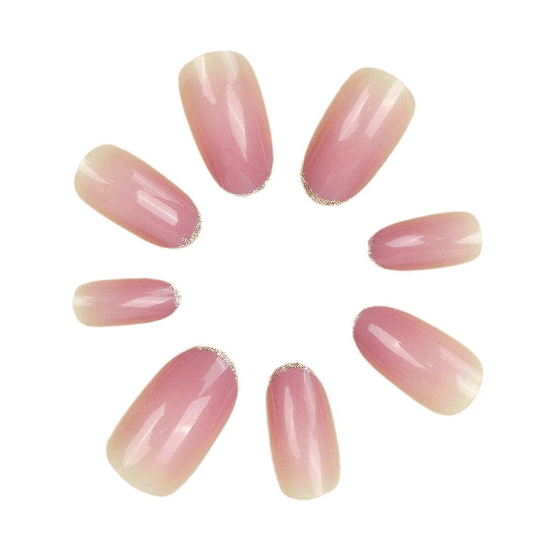 Elegant Stiletto Nail Extensions with Glittering French Tips Kalsten