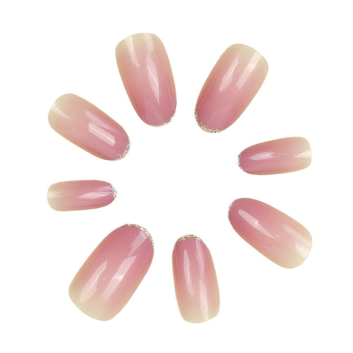 Elegant Stiletto Nail Extensions with Glittering French Tips Kalsten