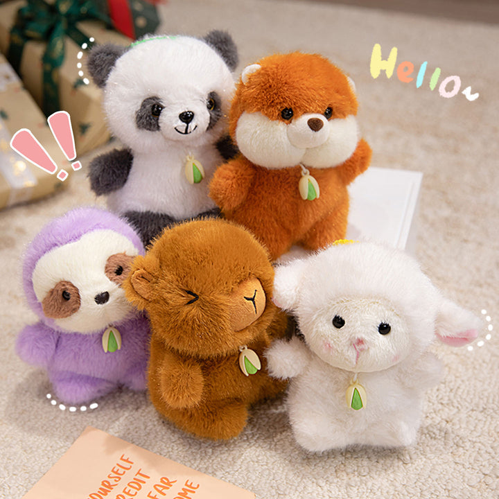 Plush Dog Bag Charm Keychain with Soft Faux-Fur Body & Loop Strap Kalsten