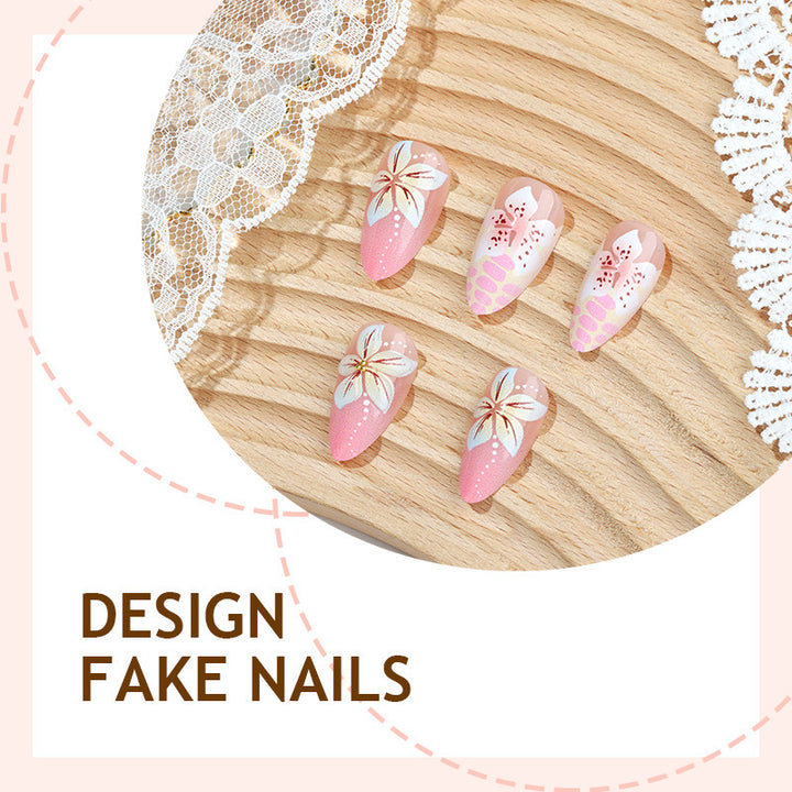 Artistic Nail Set with Floral Accents Kalsten