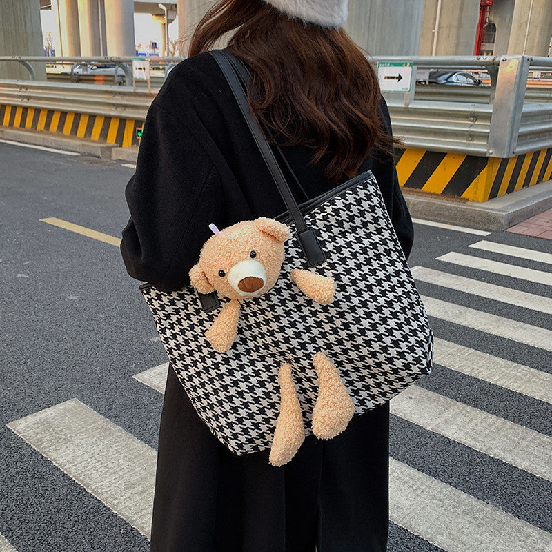 Fun Plush Bear Handle Tote Bag