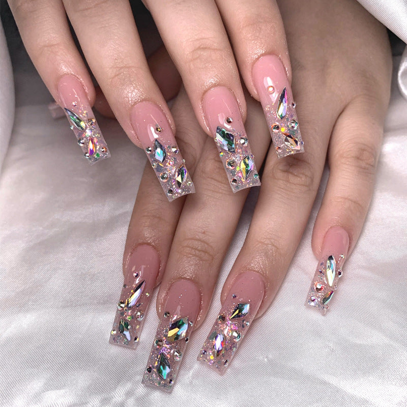 Decorative Press-On Nails with Rhinestone Accents Kalsten
