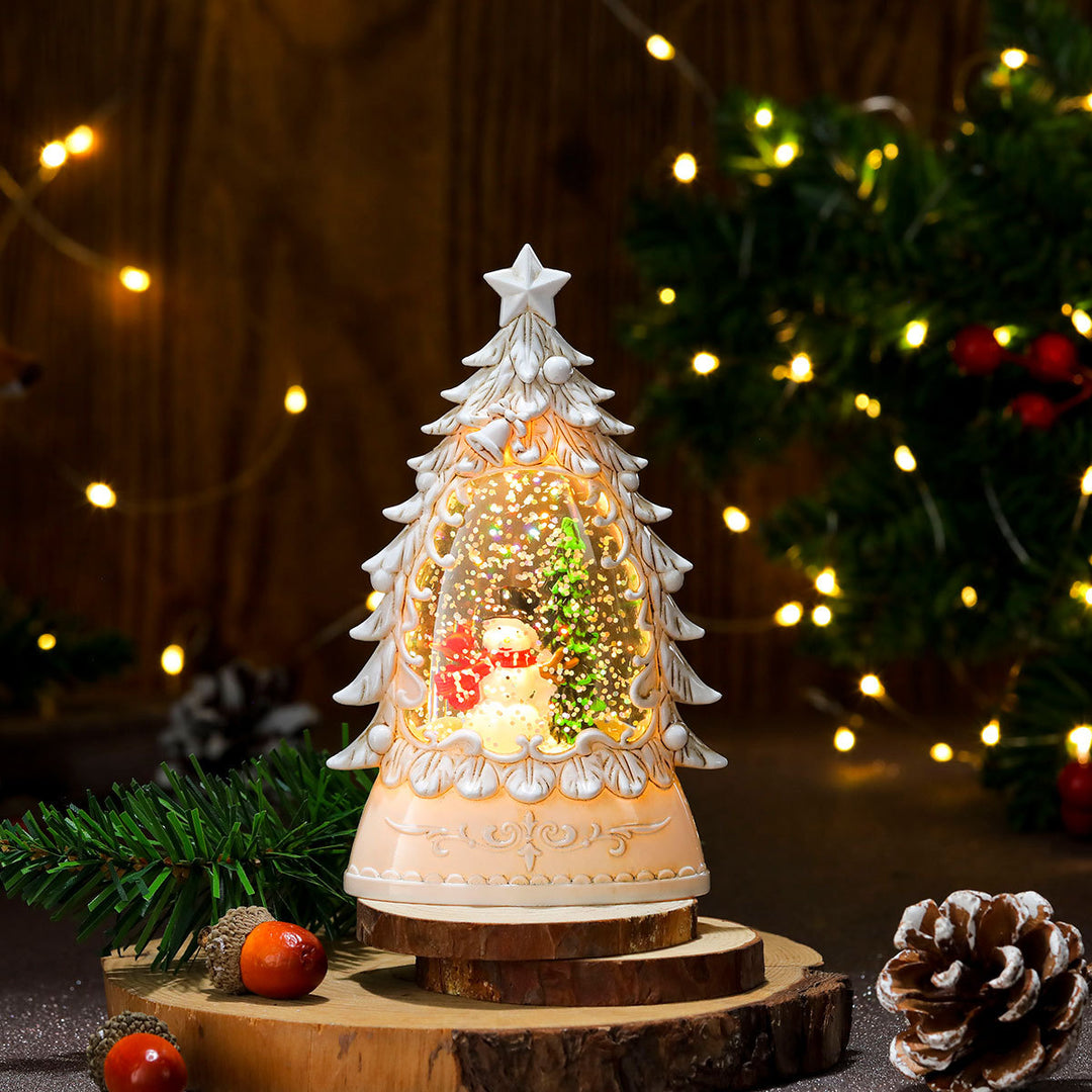 Decorative Snowman Telephone Booth Figurine Kalsten