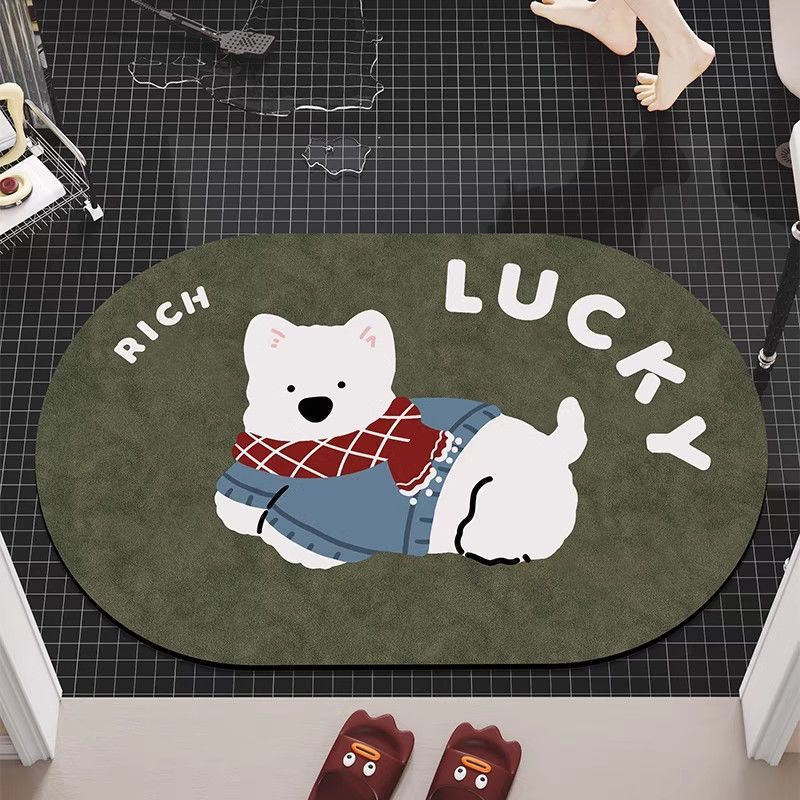 Cute Cartoon Dog-Themed Bath Mat