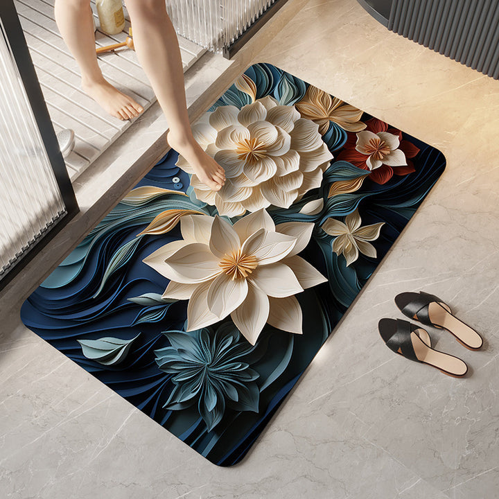 Decorative Floral Bathroom Mat