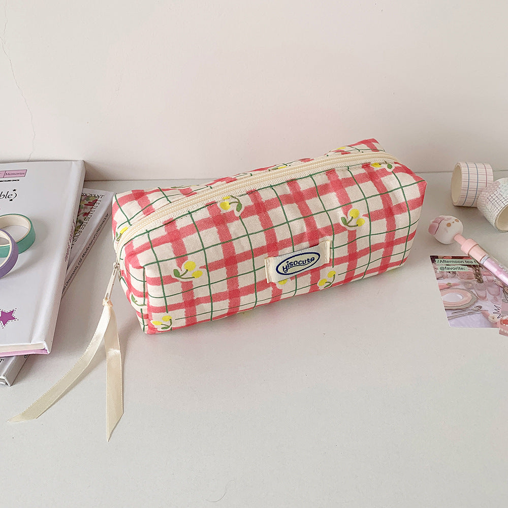 Fashionable Plaid Pencil Case Kalsten