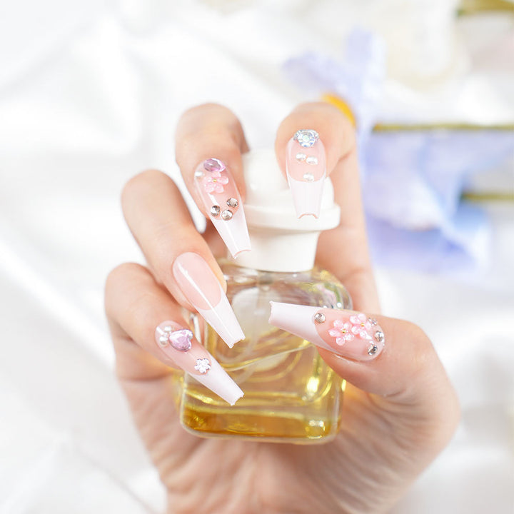 Decorative Glamorous Long Coffin Press-On Nails Kalsten